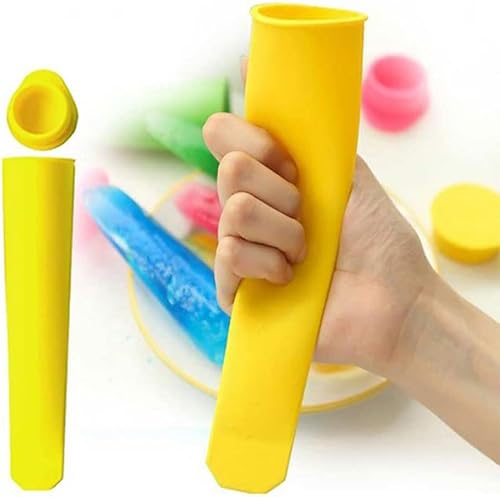 Miniatura 4 de SEIWEI Molde de silicona para paletas de helado, 5 piezas, bolsa de paletas para helados, fabricante de moldes para paletas de hielo con tapa,