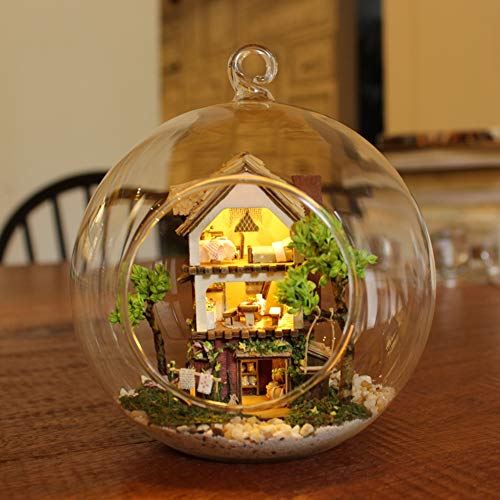 DIY Puppenhaus Holz Glas niedlich Puppenhaus Miniatur DIY Kit Perfekt DIY Geschenk Home Office Dekoration – Bild 4