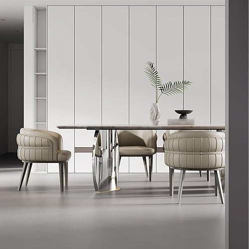 Miniatura 5 de Sillas de comedor, Sillas de barril modernas de mediados de siglo - Sillones tapizados para cocina, sala de estar, Sillas para comedor (beige)