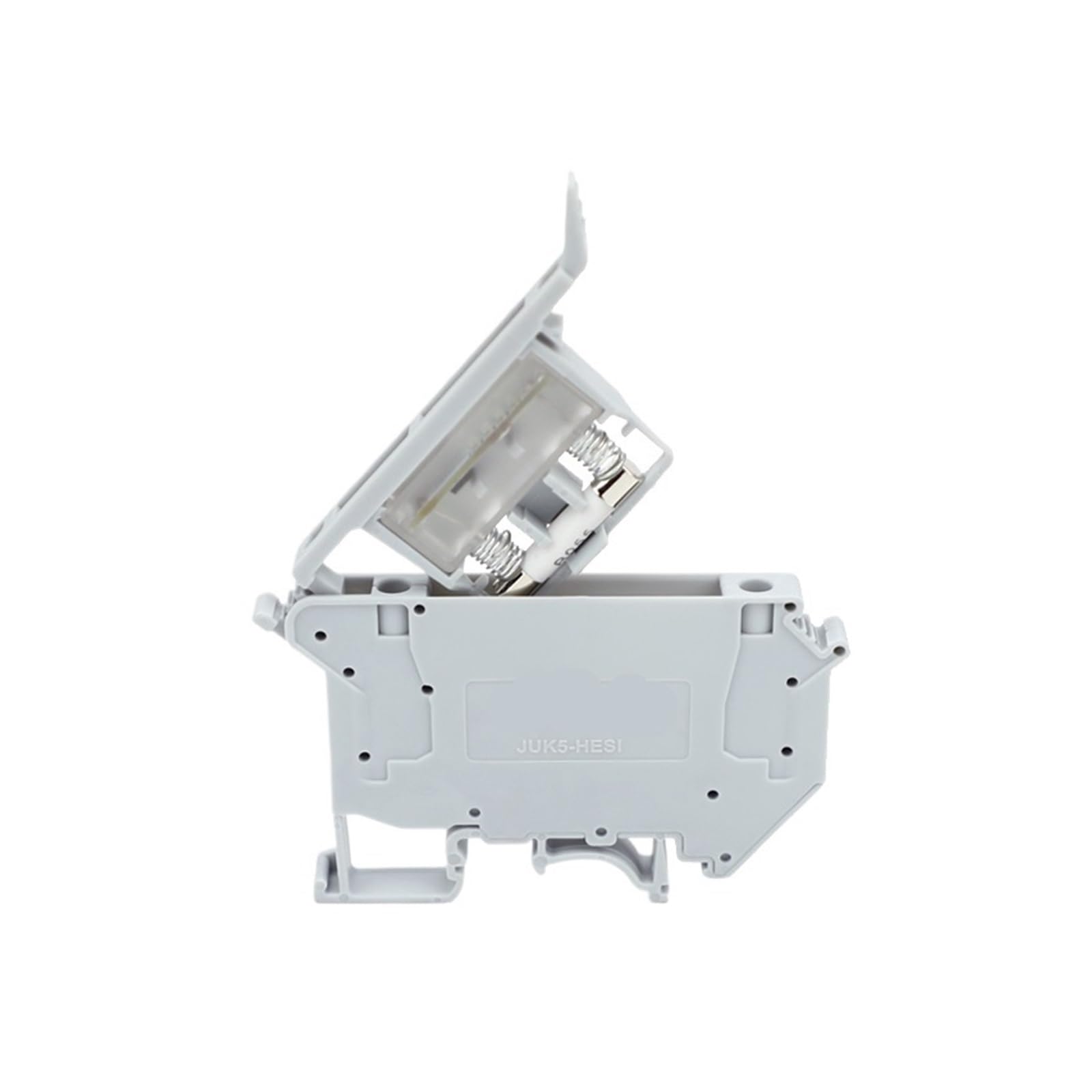 10 Pz UK5-HESI Vite Morsettiera Su Guida Din Portafusibili 5 * 25mm 24 V/220 V LED Con Leva Di Disconnessione Filo Connettore Elettrico(Gray-With 220V LED,With Fuse 6A)