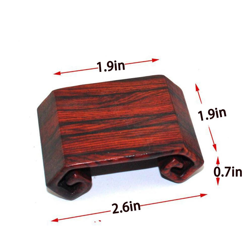 Base de piétide de Sculpture Chinoise en Bois Massif Rectangle Round Scroll Grain Charge Base de Bois de Palissandre