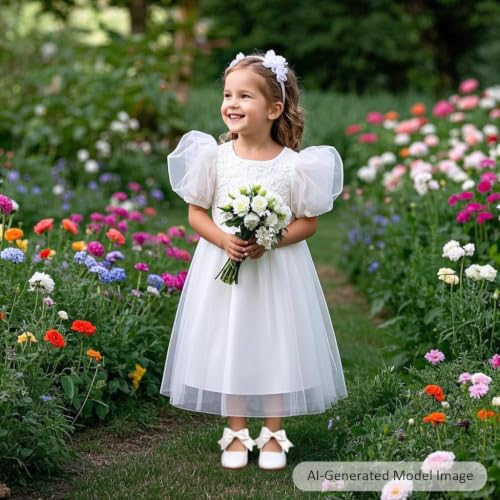 Image of Felix & Flora Toddler Flower Girl Dress Shoes - Baby Girl Ballet Mary Jane Flats for Party School Wedding