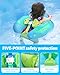 LAYCOL Baby Swimming Float Inflatable Baby Pool Float Ring with Sun Protection Canopy,add Tail no flip Over for Age of 3-36 Months