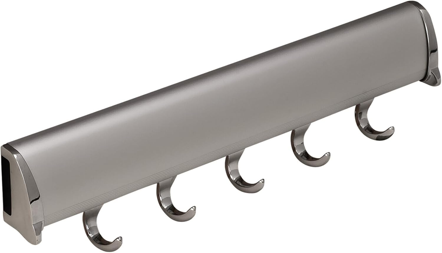 Brixwell QIJ0-006 Belt Rack, TAG Synergy Elite Collection, 5 Hook, 11 7/8" With full extension slide, Polished chrome Polished chrome