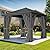 DWVO 10x10ft Hardtop Gazebo with Nettings and Curtains, Heavy Duty Galvanized Steel Outdoor Vertical Stripes Roof for Patio, Backyard, Deck, Lawns, Grey