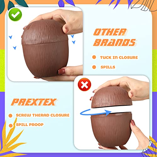 Qunclay Coconut Cups With Hibiscus Flower Straws Plastic Hawaii Cups For Hawaiian Luau Beach Theme Party Drink Decorations (100 Pieces) #TOP4