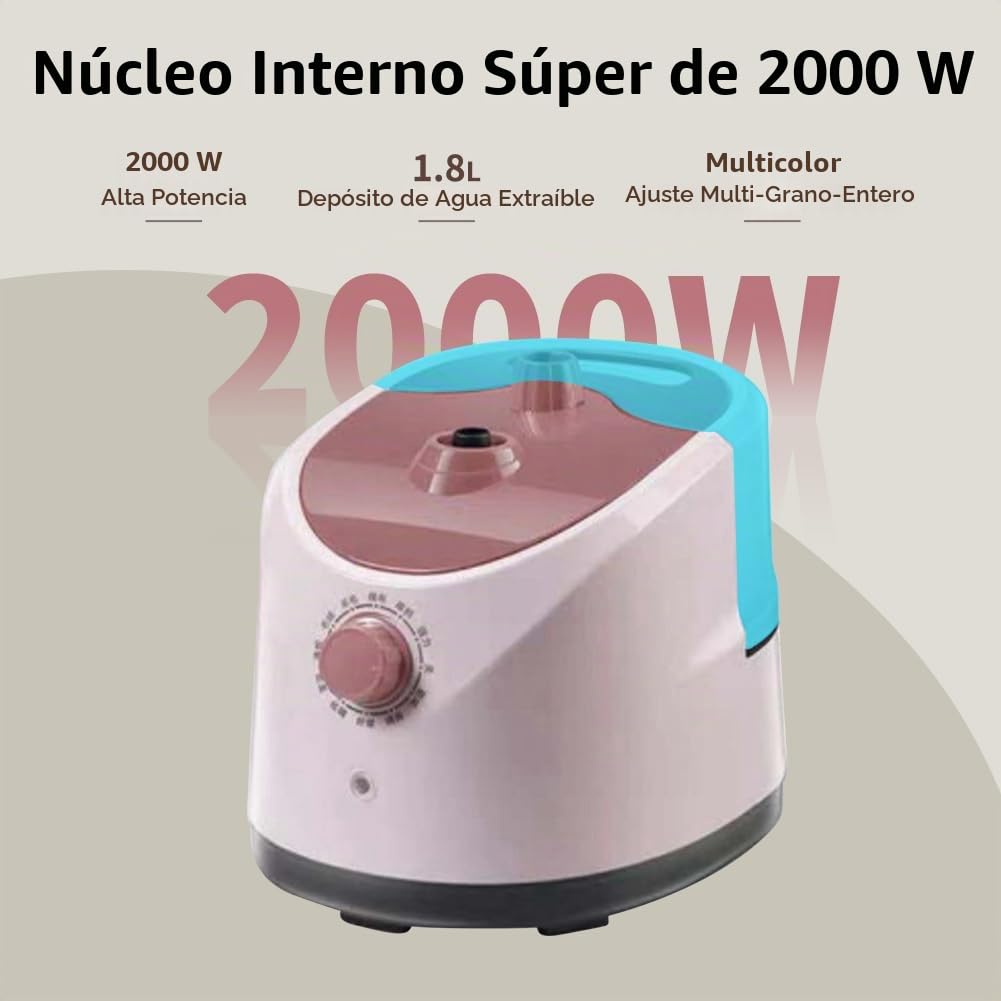 Vaporizador Vertical Profesional de Pie, 2000W, Tanque de Agua 1.8L, para Ropa, Trajes, Cortinas y Camisas