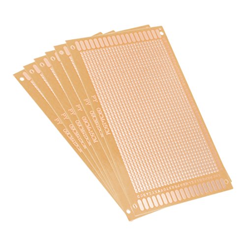 uxcell 9x15cm Single Sided Stripboard Universal Paper Printed Circuit Board Thickness 1.0mm for DIY Soldering Brown 6pcs