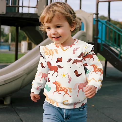ZFRXIGN Crewneck Sweatshirt 1-8 Years Ruffle Shirts Cute Long Sleeve Tops for Exercise4