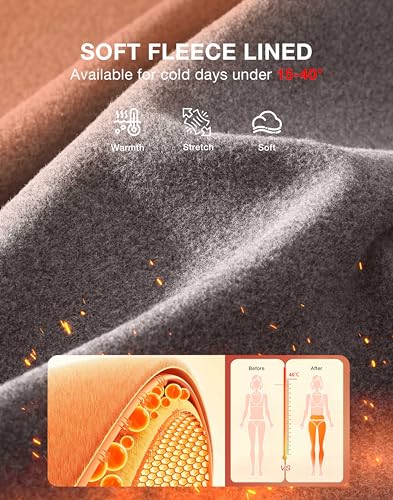 Image of G Gradual Women's Fleece Lined Joggers with Zipper Pocket Water Resistant Running Hiking Pants Winter Warm Thermal Sweatpants