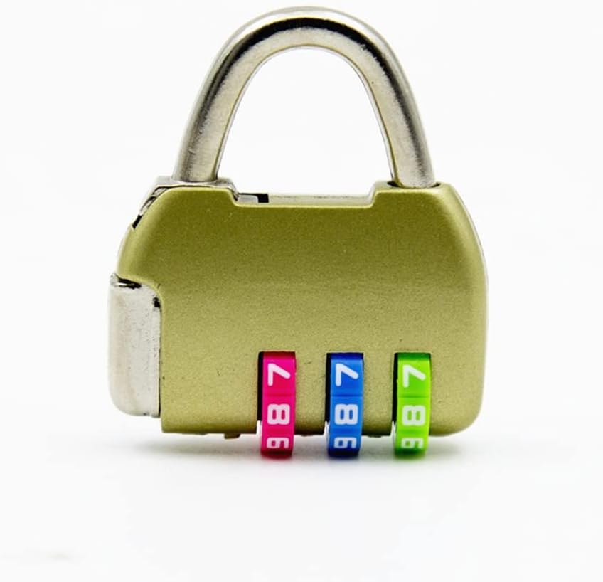 Mini 3 Digit Combination Travel Luggage Suitcase Backpack Handbag Code Lock Padlock (Color : E) (Black)