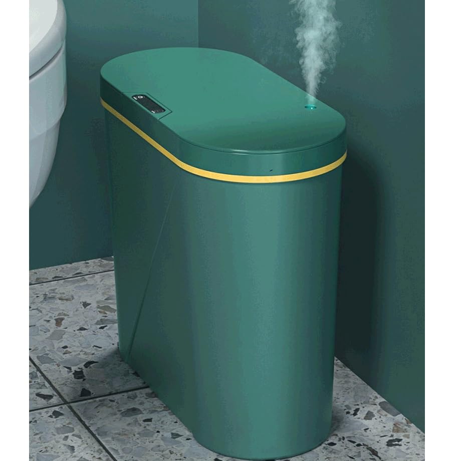 Cubo de basura con sensor inteligente estrecho que elimina bacterias en baños 4