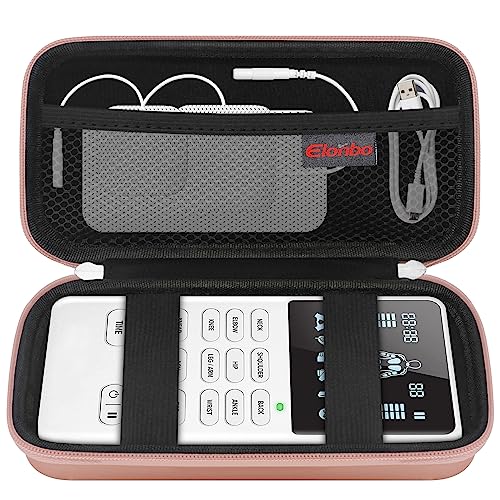 Image of Elonbo Carrying Case for Etekcity TENS Unit Muscle Stimulator Machine, Hard Travel Organize Bag for Electric Pulse Massager, Extra Mesh Pocket Fits Electrode Pads Lead Wires Charger, Rose Gold