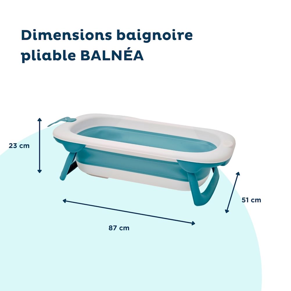 THERMOBABY - Baignoire pliable Bébé BALNEA : Ultra compacte - Design et tendance - Rangement Pratique - Encombrement minimal - Facile d'utilisation