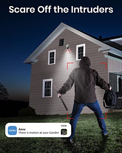 Aosu Solar Security Cameras Wireless Outdoor, 2K Qhd Battery Powered Home Security System, 4 Cameras Kit With 166° Ultra-Wide View, Forever Power, Spotlight Camera, 32G Local Storage, No Monthly Fee #TOP6