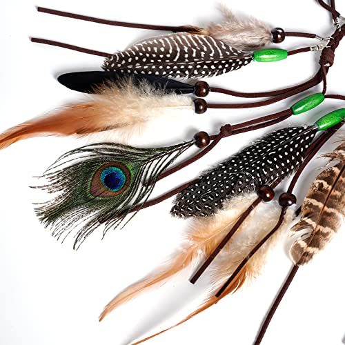 Obmwang Indian Feather Headband Boho Feather Headbands Festival Costumes Head Dress With Feathers For Women And Girls thumb #6
