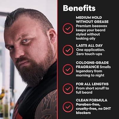 The Beard Struggle Eddie Hall Beast Line Beard Balm Ragnarok Rising Warriors Edition Tame, Style & Condition Beard Medium Hold, Non-Greasy, Natural Ingredients - 50g / 1.76 US. oz.