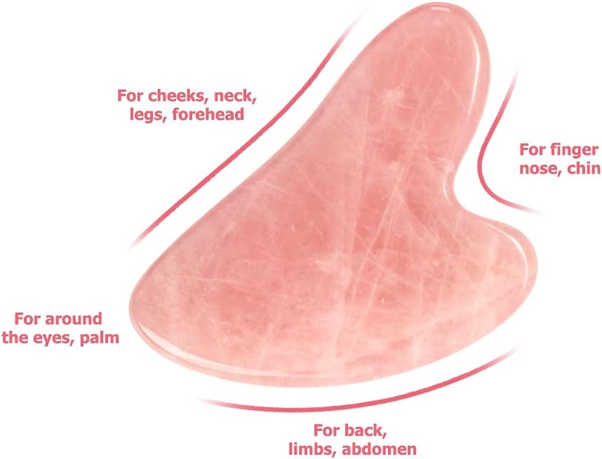 MLX Rose Quartz Gua Sha Massage Tool-Natural Gua Sha Scraping Massage Tool,Gua Sha Facial Tool, Jade Stone Guasha Board for Face Body Massage SPA Acupuncture Therapy Trigger Point Treatment : Health & Household
