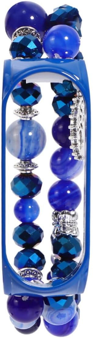 Blue Jewelry Watchband for Smart Watches, Crystal Agate Strap