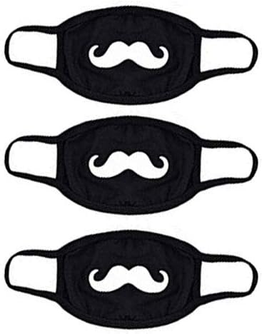 LAMOTIE3 Pack Cute Mustache Face Masks Kawaii Muffle Masks for Party Halloween Christmas Birthday