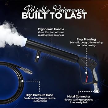 Pistolet à CO2 Jet Froid 6m - Pour DJ, Clubs, Fêtes - Tuyau Anti-gel 3m - Usage Professionnel Ou Privé