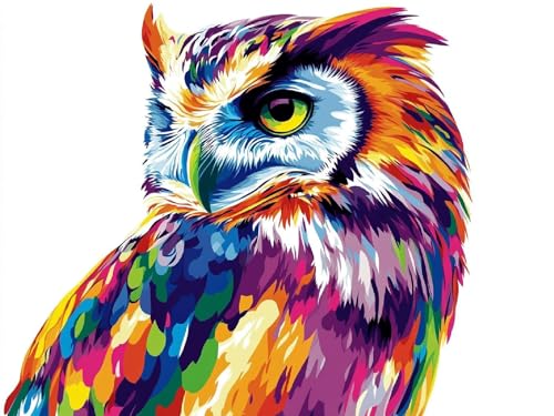 Hibou en peinture diamant XXL pour sublimer la decoration de votre salon