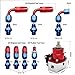 WENJTP Aluminum Adjustable Universal EFI Fuel Pressure Regulator Kit with 0-100psi Pressure Gauge AN6-6AN Fuel Line Hose Fitting Connectors Kit Blue&Red HTRACING