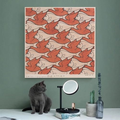 Poster Oiseau Poisson Escher pour une décoration murale de salon moderne - 3