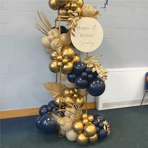Image of Jobkoo Pearl Navy Blue Balloons 12 Inch, 60 Pcs Dark Blue Pearl Balloon for Arch Garland, Pearl Navy Night Blue Helium Latex Balloons for Men Birthday Baby Shower Graduation Wedding Party Decorations