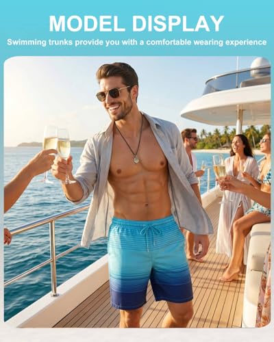 Image of Justay 2 in 1 Mens Swim Trunks 7 Inch, Beach Swim Shorts with Pockets