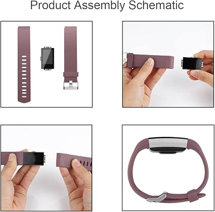 Vancle Cinturino In Vera Pelle Per Fitbit Charge 2 - Ricambio Classico Con Fibbia Acciaio, Regolabile, Colore Fiore Grigio