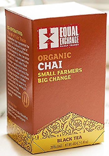 Equal Exchange Chai de té negro orgánico - 20 bolsas de té