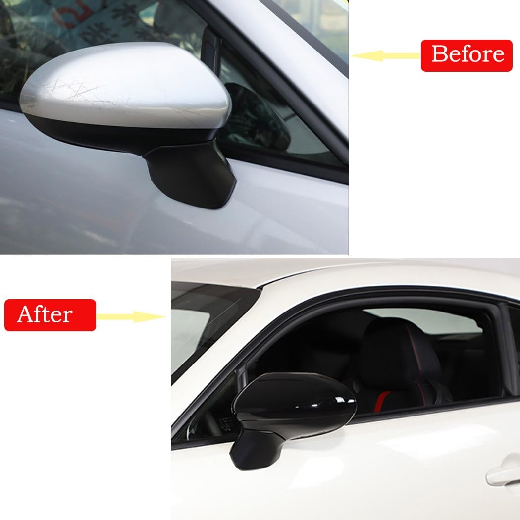 Car Side Rear Mirror Cover Compatible with BRZ GR86 2022 2023 2024 2025 Accessories (Glossy Black)