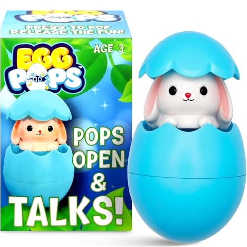 Egg Pops Animals - Pop & Play Egg Toy with Animal Sounds - A Fun Stocking Stuffer for Kids 8-12, Funny White Elephant Gifts, Christmas Gag Gifts for Teen Boys, or Secret Santa Toy (Bunny)
