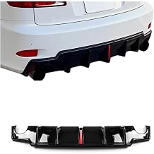 Rear Bumper Diffuser Lip Panel with Light for Lexus IS250 IS350 2006-2013 Black