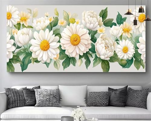 Broderie diamant XXL 100x300cm fleur pour activité manuelle adulte M445