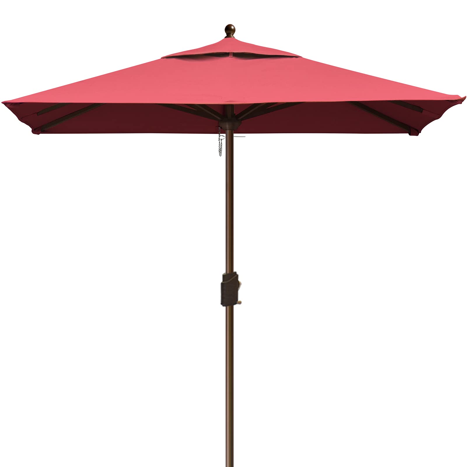 EliteShade USA 10-Year-Non-Fading Sunumbrella 6x6Ft Square Market Umbrella Patio Outdoor Table Umbrella with Ventilation, Burgundy