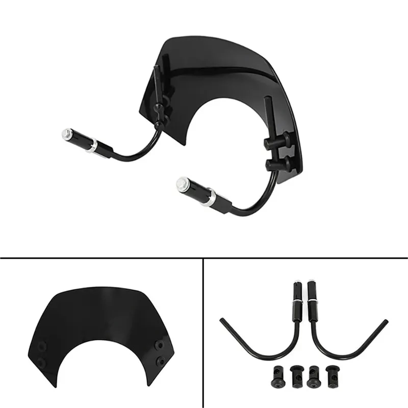 Pare-Brise for Scooter GTS 125 200 300 GTV300 LX50 LX125 LX150 avec Support de Protection(A Set)
