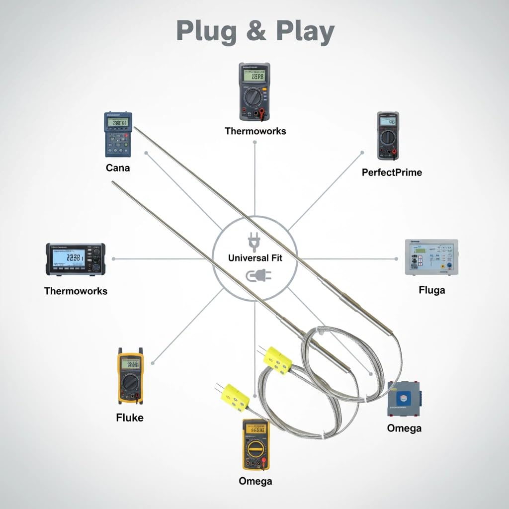2 Pieces TL1916SL Type K Thermocouple Probe Length 0.06in, Cable Length 40in -50°F 1100°F Temperature Sensor Buddy Heater thermocouple thermocouple