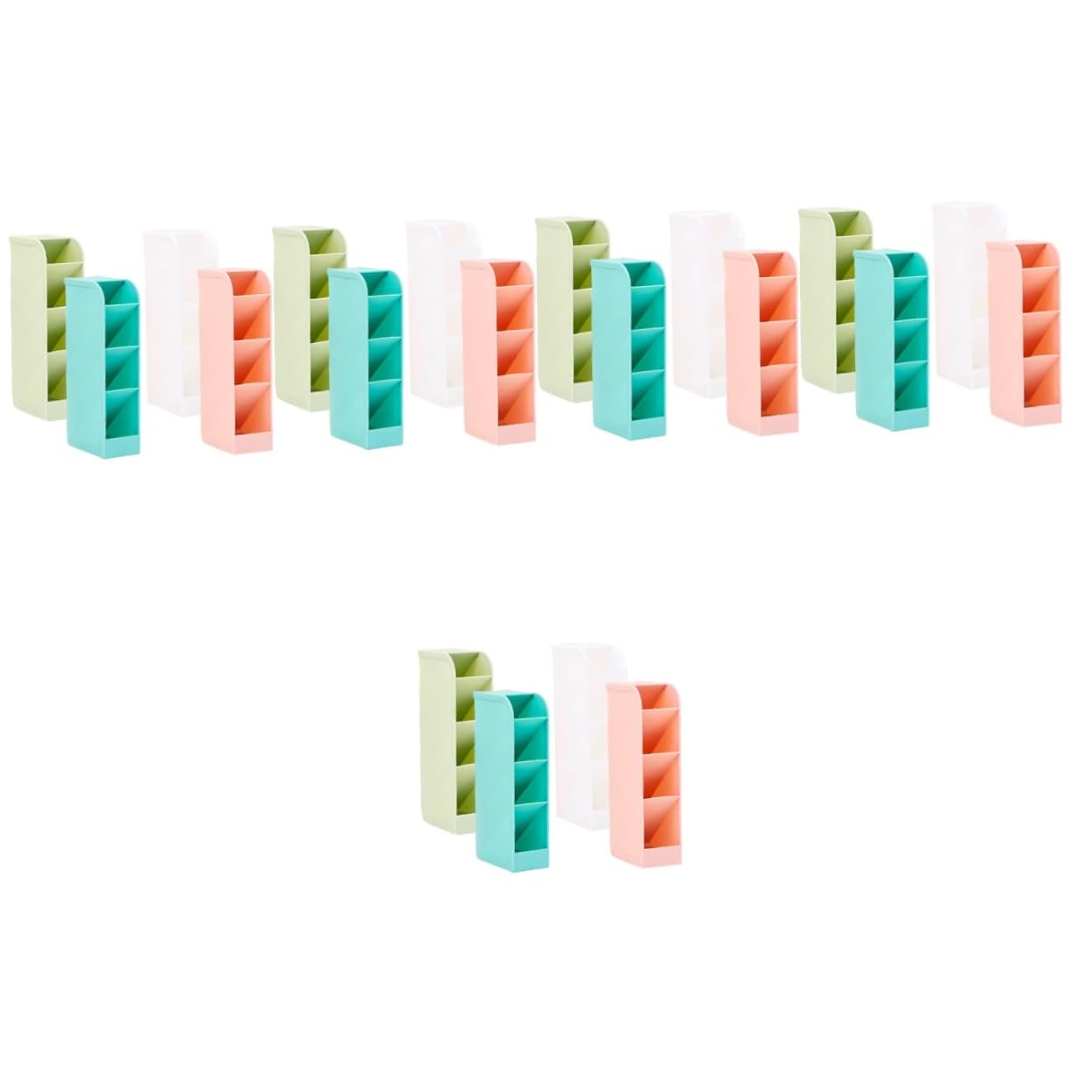 NUOBESTY 5 Set Porta Penna Bidone Cestino Contenitori Impilabili Lavello Cubi Scatole Storage Box Portapenna Portapenne Da Scrivania Portamatite Colorato Plastica 4 Pezzi * 5