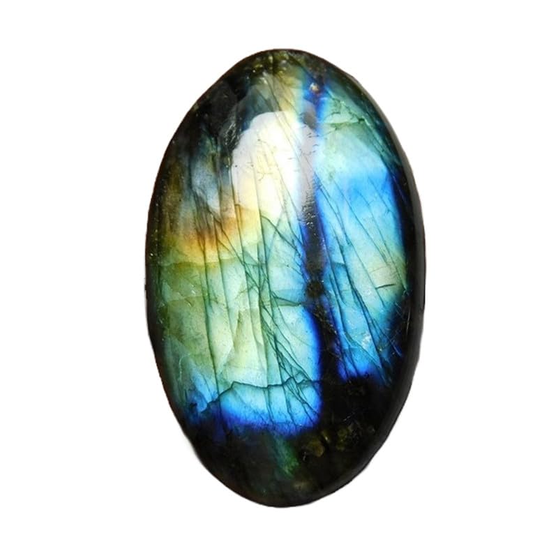 Pierre gemme labradorite naturelle de qualité supérieure en cabochon 33x21mm pour haute joaillerie