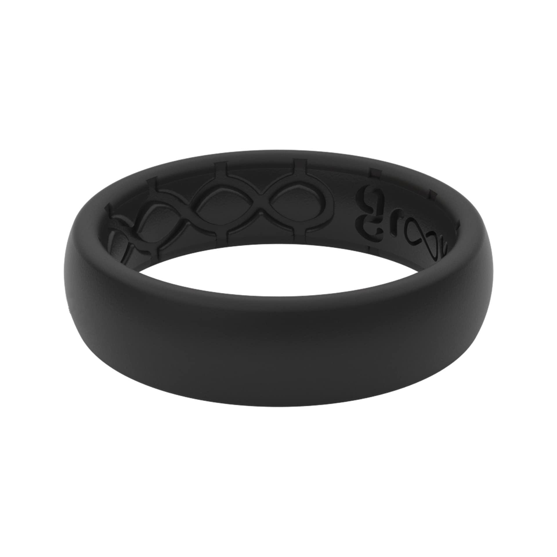 Groove Life Solid Thin Silicone Ring - Breathable Rubber Wedding Rings for Women, Lifetime Coverage, Unique Design, Comfort Fit Ring