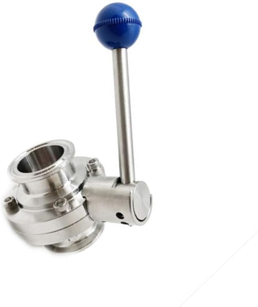 Sanitary Tri Clamp Butterfly Valve, SS304 Stainless Steel Homebrew Butterfly Valve, Bar DIY Accessories (Color : Butterfly Valve only, Size : 3 Inch)