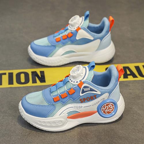 Kids Rotate Buckle Fashion Sneakers Mesh Fabric Breathable Walking Shoes Rubber Sole Non Slip Comfortable Running Shoes Lace Up Low Top Wear Resistant and Durable Travel Shoes Amusement Park Garden4