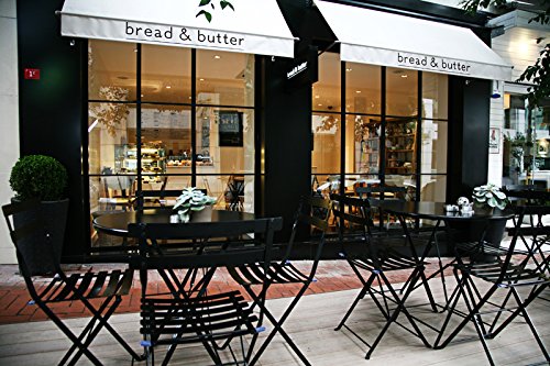 Mobel Designhaus French Café Bistro Folding Side Chair, Jet Black Frame, Steel Metal Slats (Pack Of 2) #TOP1
