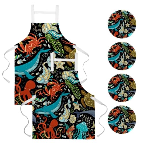 Tablier de serveuse pour cuisine lot de 2 avec broches pour bar et nettoyage