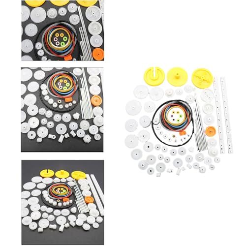FeiYeup 82Pcs Gear Package Kits Gear Assortment Accessories for Toy Motor Car Robot Various Gear Axles Belt Bushings Gears Sets