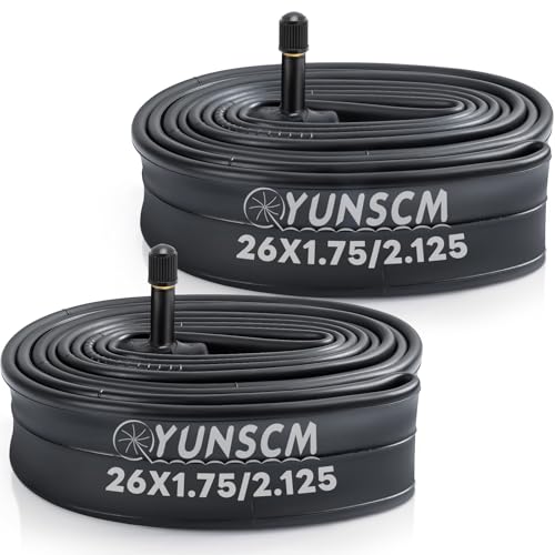 YunSCM 2-PCS 47/57-559 26 inch Bike inner tube 26x1.75 26x1.95 26x2.0 26x2.10 26x2.125 AV32mm Schrader Valve Compatible with 26x1.75/2.125 Road/MTB Bike Tyre Tubes