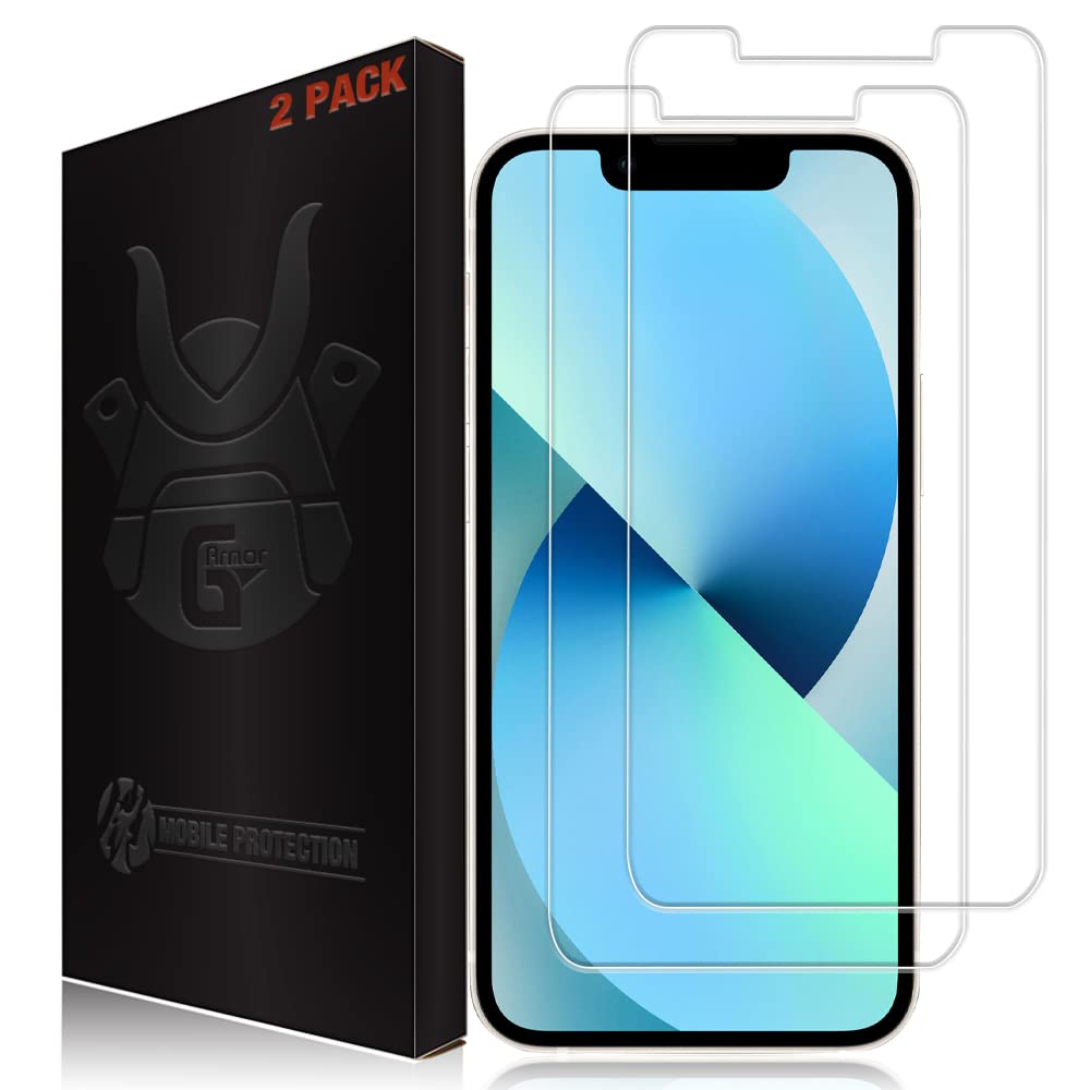 2 Pack Screen Protector for iPhone 13 Mini (5.4-Inch). 9H Tempered Glass Display Cover, Ultra Thin, Touch Responsive, Scratch Resistant, Oleophobic Coating, Phone Case Compatible