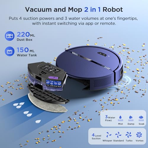 Robot Vacuum and Mop Combo with Self-Empty Base